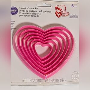 Wilton Pink Heart Cookie Cutter Collection